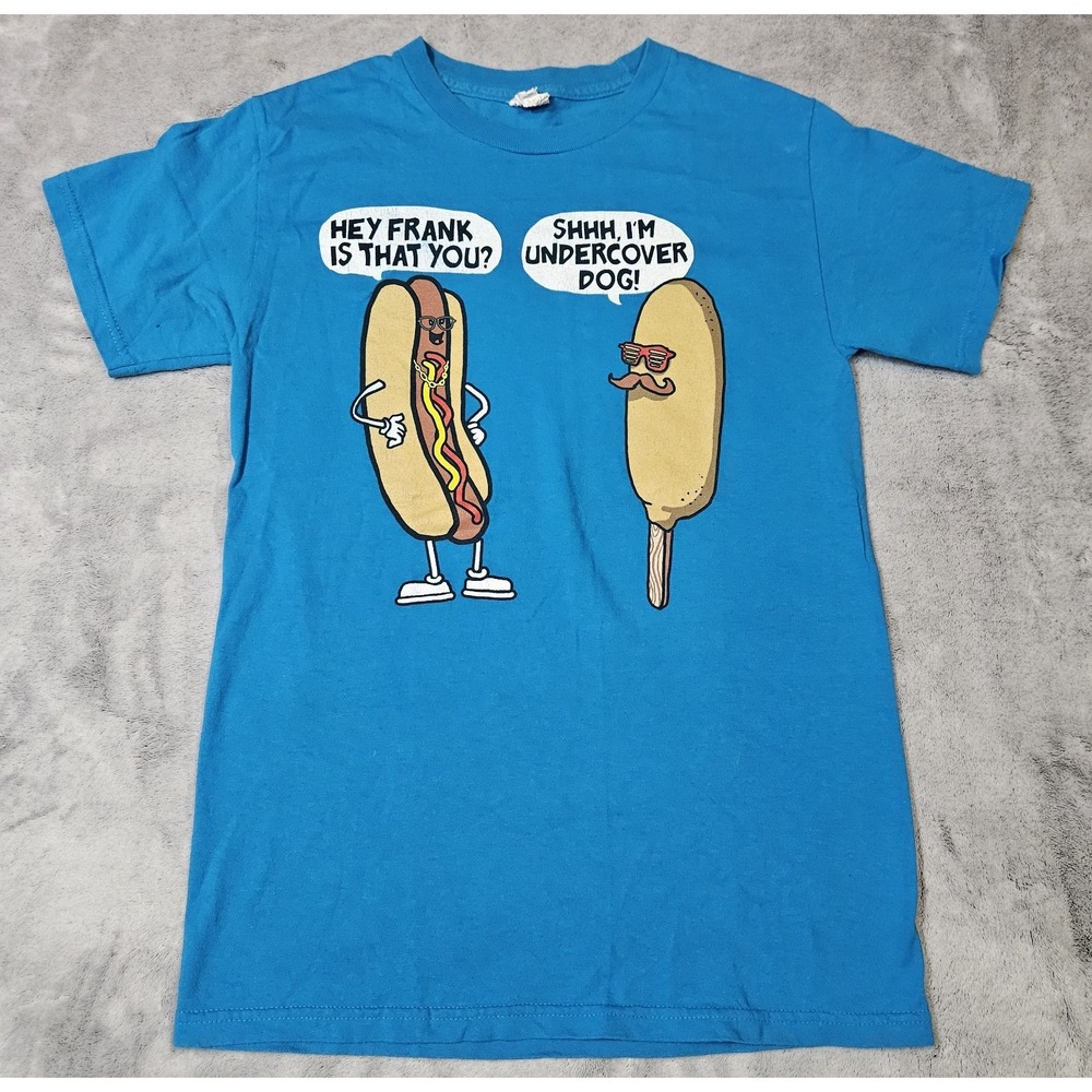 Y2K Novelty Comedy Hot Dog T-Shirt Adult Size Small